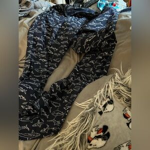 Navy Shark Print Pants Nautica